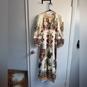 ALlÉMAIS Mercado Fruit Print Linen Midi